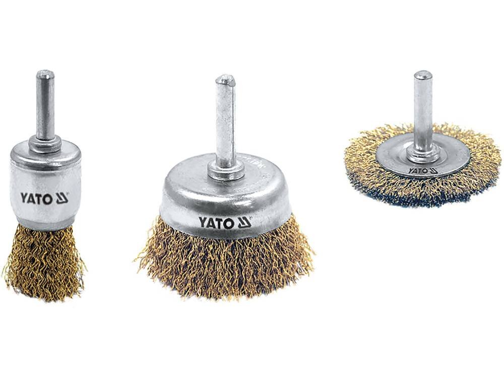YT-4755 YATO CUP BRUSH WITH SHAFT SET YT-4755