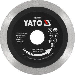 YATO DIAMOND BLADE FOR TILES CONTINUOUS RIM 115MM YT-59951