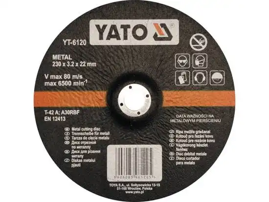 YT-6120 YATO METAL CUTTING DISC 230X3.2X22 MM, DEPRESSED CENTRE YT-6120